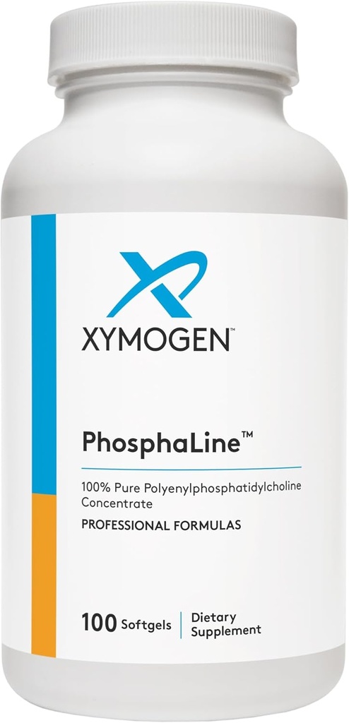 XYMOGEN PhosphaLine - Polyénylphosphatidylcholine Phosphatidyl Choline - Soutenir la santé du foie, la fluidité de la membrane cellulaire, la santé cardiovasculaire (100 Softgels)