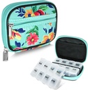 Serfeymi Weekly Pill Organizer Pill Case for Purse with Amovible 7 Day Pill Box, Fashionable Travel Medicine Organizer Pill Container for Medicine, Vitamine, Supplément - Vert 01 + Pill Box