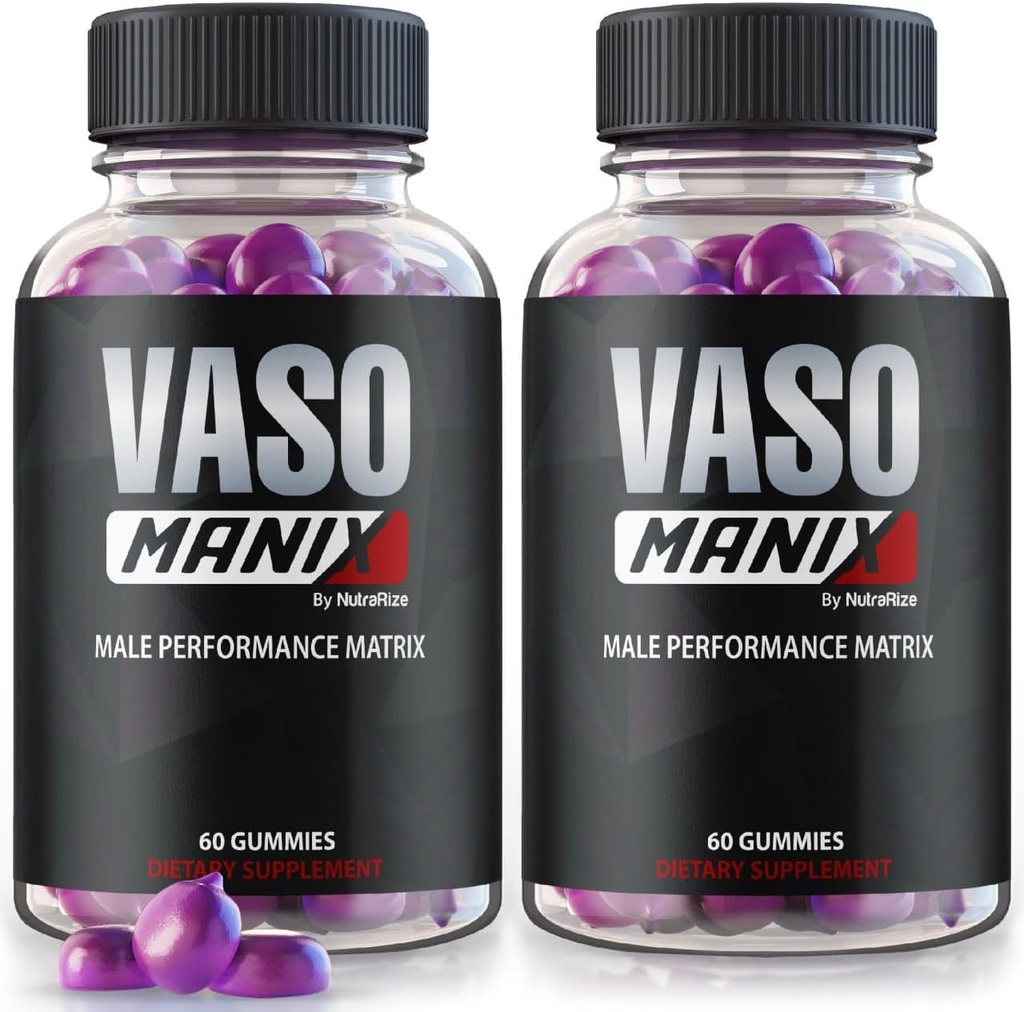 (2 Pack) VasoManix Gummies, Vaso Manix Supplément Homme Classique, Toute la formule naturelle pour les hommes, Gummy Premium pour soutenir la performance, la confiance et la santé globale, Avis officiels (120 Gummys)