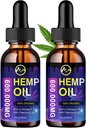 (2 packs) Extrait d'huile de chanvre 1 200 000mg - Supplément alimentaire naturel pour les plantes pour l'aide au stress/SLEP, riche en oméga 3 6 9 et vitamine E