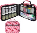 Grand organisateur de bouteilles de pilules rembourrées, sac de médecine, étui, transporteur pour les médicaments, les vitamines et les fournitures médicales - organisateur de médicaments de voyage et entreposage à domicile sac de médecine - coeurs (sans serrure)