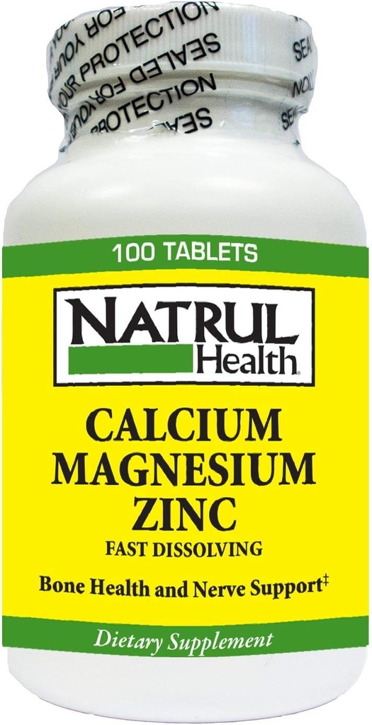 NAT-Rul Health Calcium/Magnésium Plus comprimés de zinc - 100 Ea