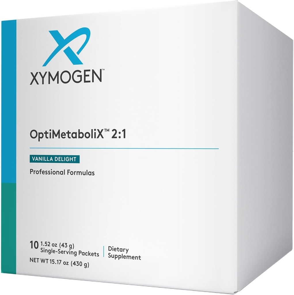 XYMOGEN OptiMetaboliX - Supplément de métabolisme avec vitamine B12 et folate - Suppléments de cannelle + vitamine B9 - Sans végan et sans gluten - Délice de vanille (10 portions)