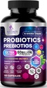 Probiotiques 60 milliards CFU - 10 souches et prébiotiques probiotiques - Digestion Gut Health, Immune Support et Constipation occasionnelle, Gaz et Bloating - Supplément quotidien pour les femmes et les hommes - 120 capsules véganes