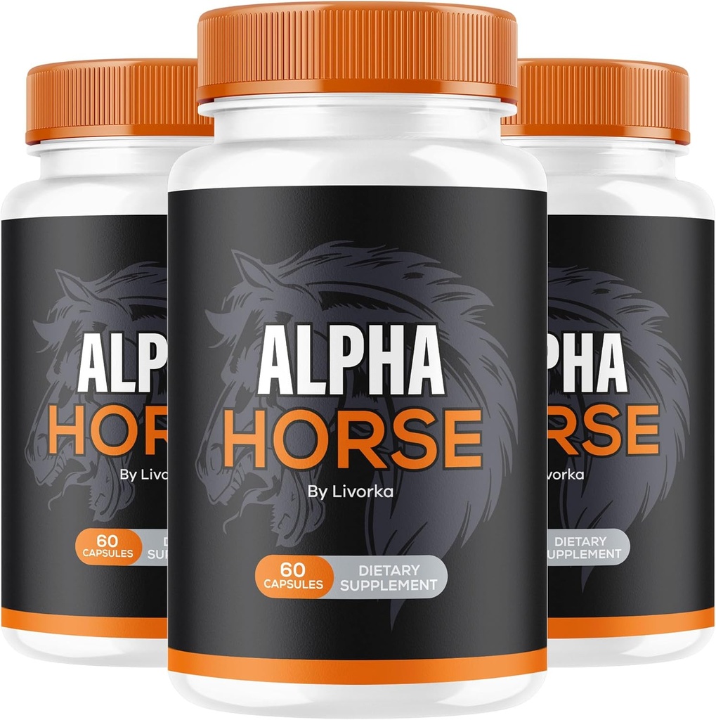 (3 Pack) Alpha Horse, Alpha Horse Pills pour hommes, Alpha Horse Capsules, Alpha Horse Supplement, Alpha Horse Vitamine Toute la formule naturelle Premium, Alpha Horse Supplement Support, 180 Capsules pour 3 mois