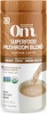 OM MUSHROOM SUPERFOOD Coffee Latte Blend Mushroom Powder, 8.47 Ounce Canister, 30 portions, Lion's Mane, Cordyceps, Reishi, Chaga, supplément de soutien pour l'énergie et la clarté mentale