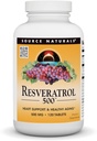 Source Naturals Resveratrol 500, Soutien cardiaque et vieillissement en santé*, 500 mg - 120 comprimés