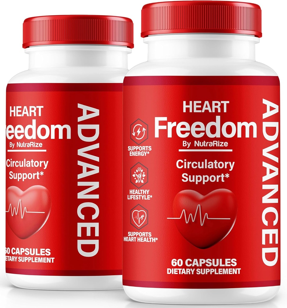 (2 Pack) Capsules de la Liberté du Coeur, pilules officielles de la Liberté du Coeur - soutient l'énergie et la santé, la liberté du Coeur pour le soutien de la Circulation, tout naturel detox Glyco Optimizer, formule Premium (120 Capsules)