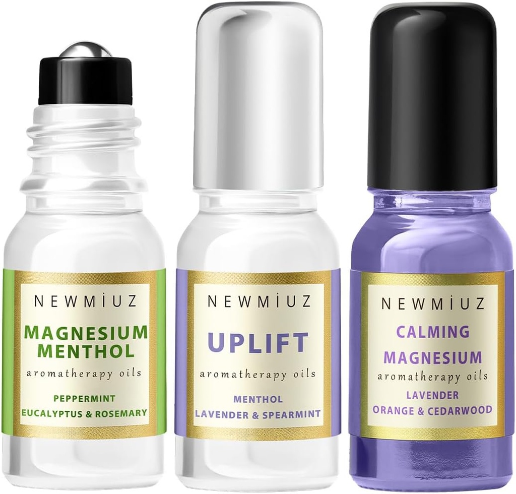 Magnésium Lavande Roll On Pack de 3 - Perfect Selfcare Gift pour Noël d'anniversaire ou les Stuffers de bas