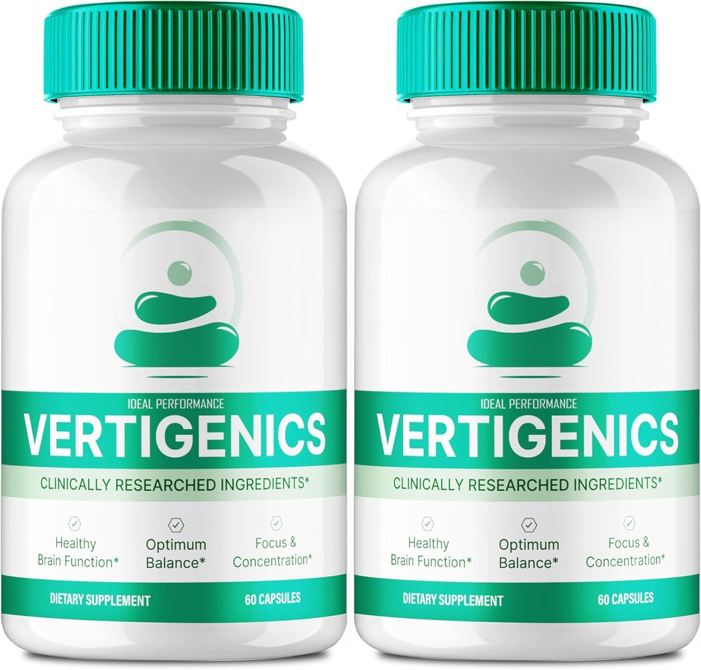 Vertigenics Cerveau Suppléments pour la mémoire et les capsules de focus, Vertigenics Advanced Formula Brain Health Support - Maximum Strength Nootropics Verti Genics Tous les avis de soutien naturel (2 Pack)
