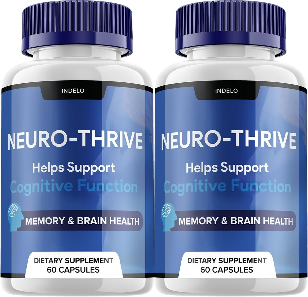 (2 packs) Neuro Thrive Cerveau Supplément, Neuro Thrive pour la Formule Mémoire, Neuro-Thrive PQQ pour réduire les effets négatifs du brouillard cérébral Fonction cognitive Neuro-Thrive Examens NeuroThrive (120 capsules)