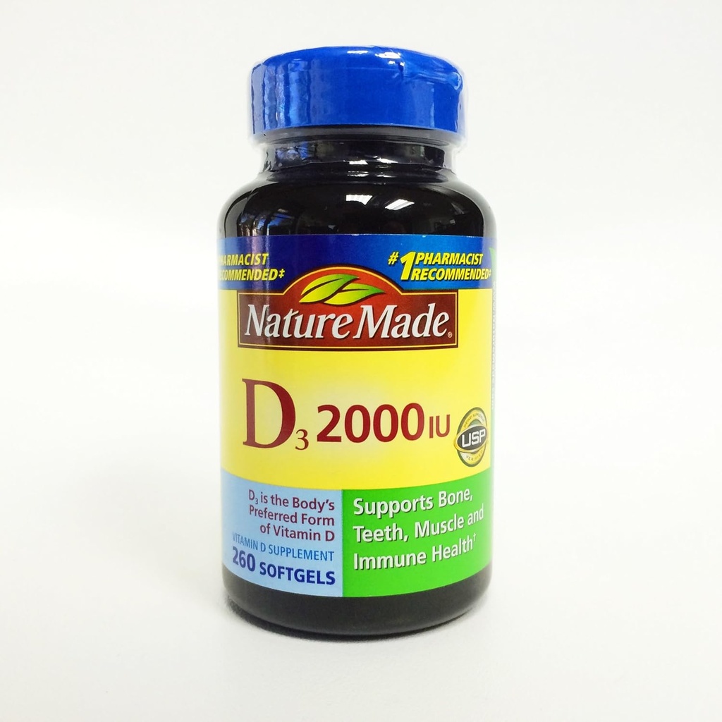 Nature faite D3 2000 UI, 260 Softgels