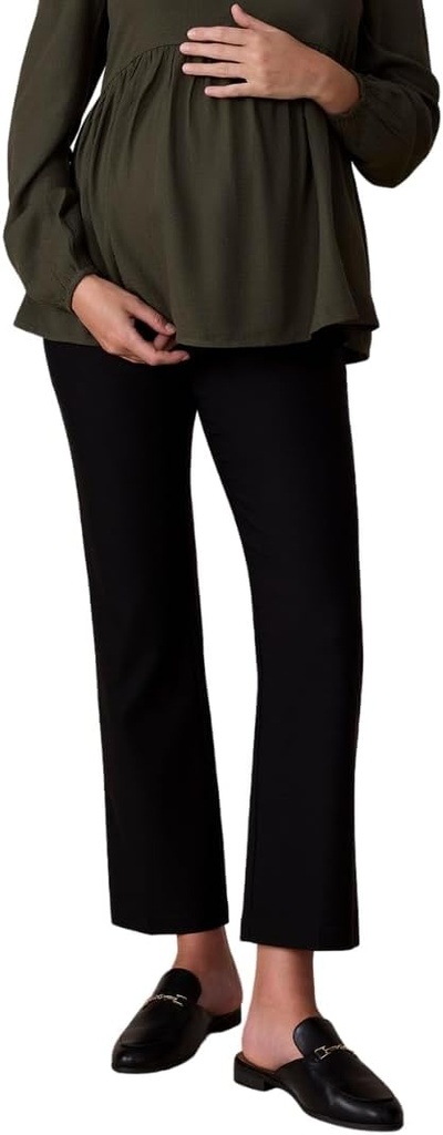 Maternité Maternité Femmes Super Stretch Secret Fit Over the Belly Ankle Droite Jambe Grossesse Robe Pantalons pour le travail