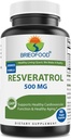 Brieofood Resveratrol 500mg - Supplément antioxydant naturel pour la santé du système cardiovasculaire et immunitaire - 60 Capsules de Veggie