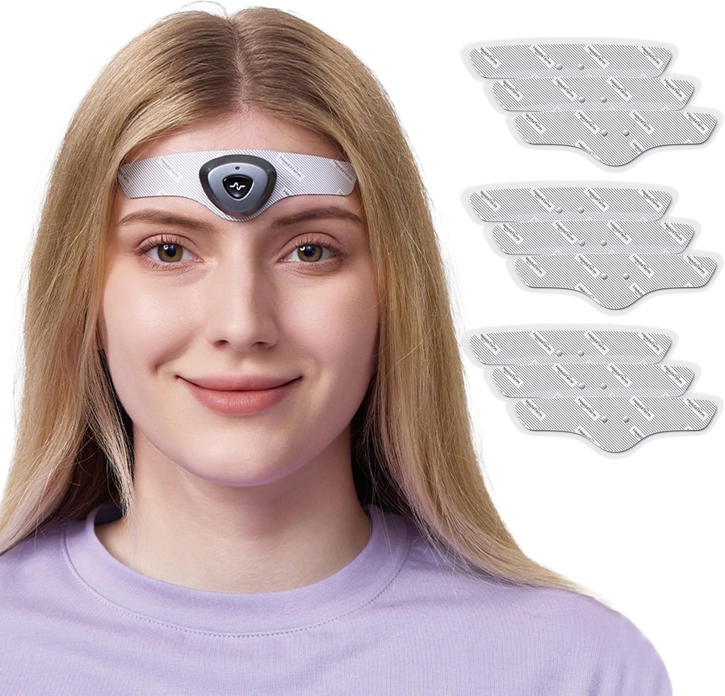 HeadaTerm-2 Dispositif de soulagement de la migraine Technologie e-TNS Traitement de la tête rechargeable pour la migraine et les maux de tête, sans médicament, cliniquement prouvé, à action rapide, sans effets secondaires (1* HeadaTerm 2 +9*Electrodes)