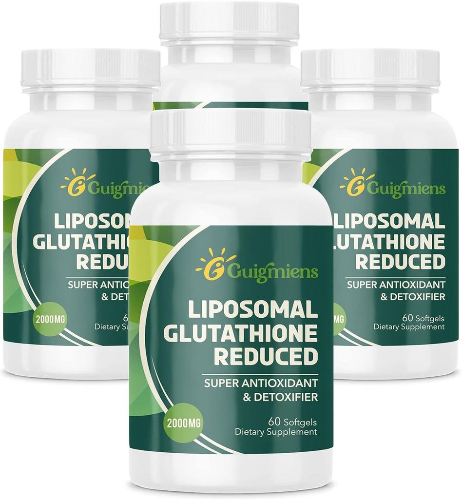 Glutathion liposomique 2000 MG,10x Meilleure absorption, supplément de lutathion avec acide hyaluronique + peptide de collagène + resvératrol, puissant antioxydant, vieillissement de la santé, santé immunitaire, 240 Compte