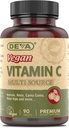 DEVA Vitamines végétales - Vitamine C à base d'aliments végétaliens - Multisource - Non-OGM - 90 comprimés