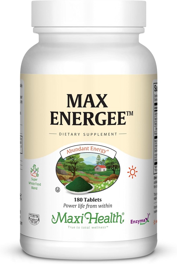 Maxi Health Max Energee - Natural Energy and Stamina Booster - 180 Tablets - Kosher