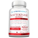 Sciences approuvées Nattokinase - 4 000 UF - 200 mg - Sans vitamine K2 - Contient de la biopérine - Approvisionnement d'un mois - Vegan, non-OGM - 60 capsules