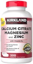 Kirkland Signature Citrate de calcium Magnésium et zinc, 500 comprimés