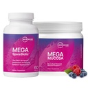 Microbiome Labs MegaSporeBiotique (60 Capsules) + MegaMucosa (5,5oz en poudre) Bundle de soutien probiotique et mucosal Gut - Probiotique à base de spores avec Immunoglobulines, Supplément en poudre d'acides aminés