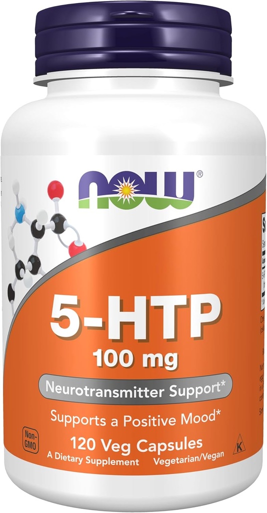 MAINTENANT Suppléments, 5-HTP (5-hydroxytryptophane) 100 mg, soutien aux neurotransmetteurs*, 120 gélules
