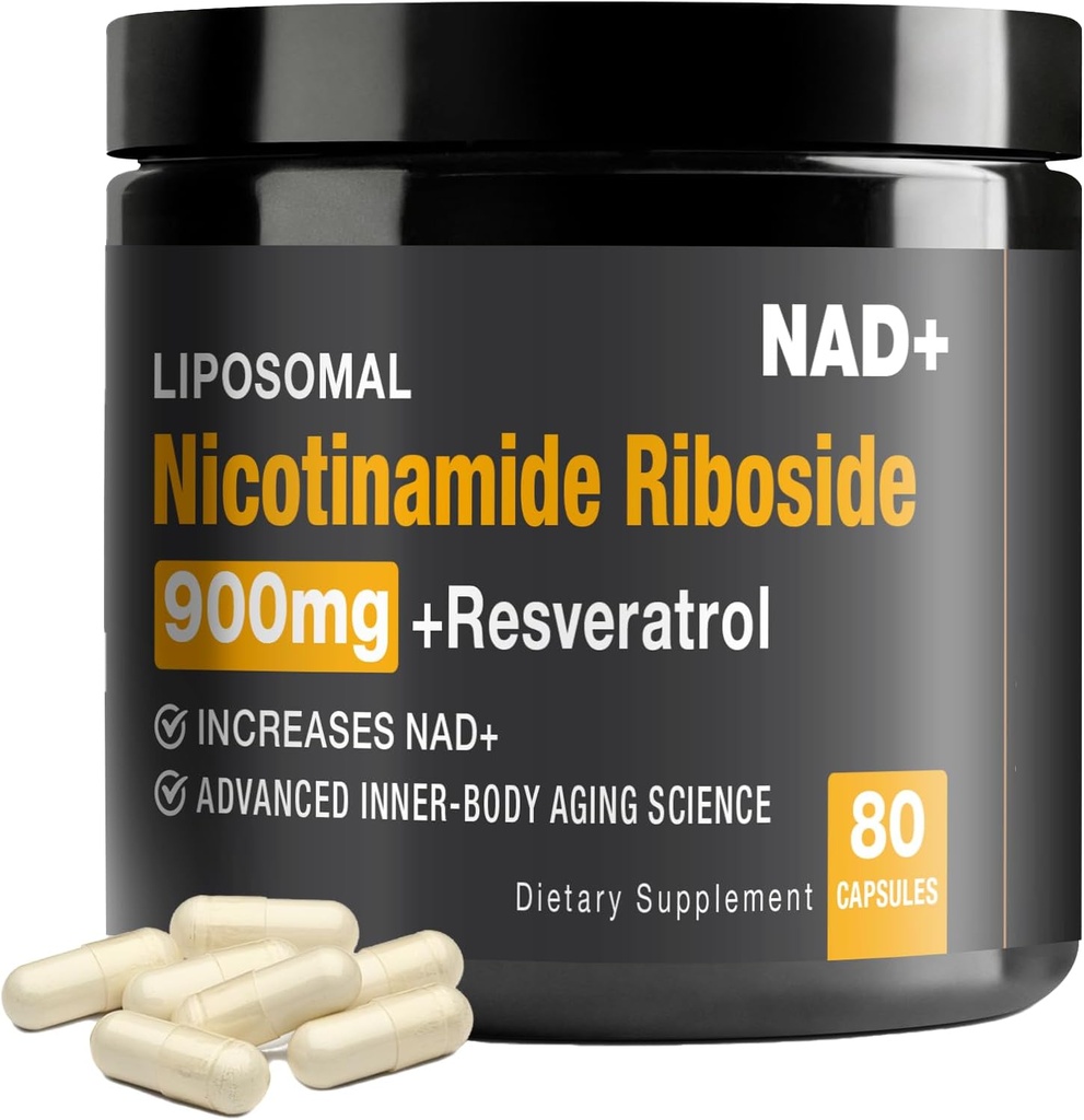 Supplément NAD+ - NAD+ Booster pour adultes 900mg avec nicotinamide Riboside (NR) et resvératrol Quercetin USA-063-0911XL-141NAD