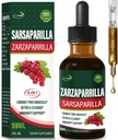 Extrait de racine de Sarsaparilla gouttes pour le nettoyage du foie Detox & Réparation, Supplément de soutien immunitaire avec Dandelion Cocolmeca Polypodium Leucotomos. Diente de Leon para Limpieza de Colon y Desintoxique. 2oz