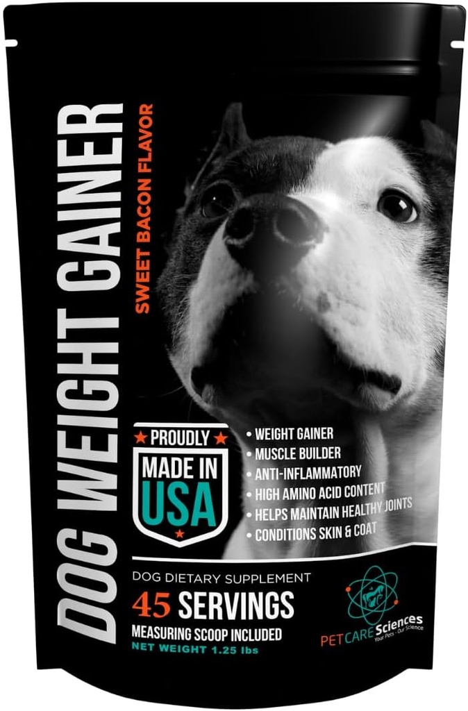 Environ 45 portions de gain de poids de chien - Suppléments de gain de poids pour chiens - Canine and Dog Muscle Builder - Fabriqué aux États-Unis