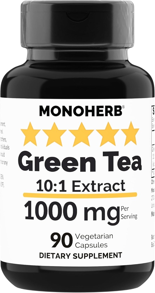 MONOHERB Extrait de thé vert 1000 mg - 90 Capsules végétariennes