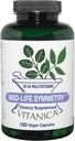 Vitanica - Symétrie de la mi-vie, 50-65 multivitamines quotidiennes et minéraux, végétalien, 180 capsules