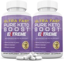 (2 Pack) Ultra Fast Pure Keto Boost Extreme Keto Pills 1675MG Nouvelle formule et améliorée contient du vinaigre de cidre de pomme Extra Virgin Olive Oil Powder Green Tea Leaf 120 Capsules