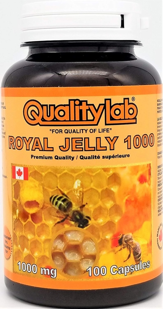 Royal Jelly 1000 mg 100 capsules de softgel (Fabriqué au Canada)
