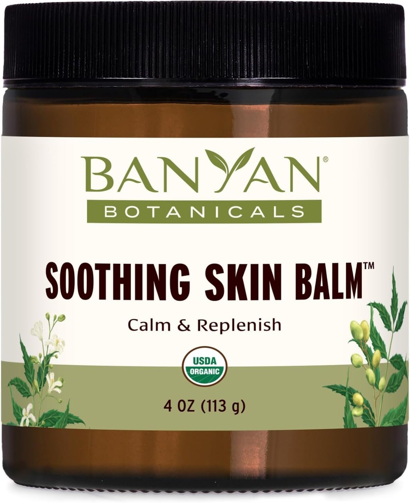 Banyan Botanicals Soothing Skin Balm – Organic Herbal Skin Care Salve with Neem Leaf and Vetiver – Cooling and Soothing Balm For Natural Skin Health – 4 oz – Non GMO Sustainably Sourced Petroleum Free