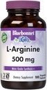 Bluebonnet Nutrition L-Arginine 500mg, acide amino de forme libre, précurseur à oxyde nitrique*, sans soja, sans gluten, non OGM, certifié Kosher, végétalien, 100 capsules végétales, 100 portions, blanc