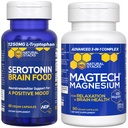STACKS NATURAUX MagTech Magnésium + Sérotonine Cerveau Alimentation - Soutient la relaxation, la santé cérébrale et une humeur positive* - 150 Capsules totales