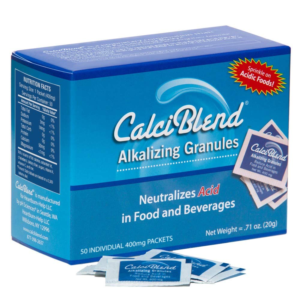 Alcalinisation Granules 50 boîte de conditionnement - Réducteur d'acide alimentaire et de boissons - favorise la santé digestive et urinaire, restaure les électrolytes, aide l'équilibre du pH - tout naturel, sans sucre et sans calories