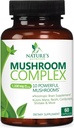 Champignons Supplément Cerveau 1330 mg - 10 en 1 Complexe Champignon à haute résistance avec Lions Mane, Turkey Tail, Reishi, Cordyceps, Chaga & Cerveau Complexe Nootropique pour Mémoire et Focus Support - 60 Capsules