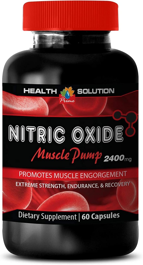 Pompe musculaire préentraînement - oxyde nitrique 2400mg Pompe musculaire, Extrême Force - Suppléments d'oxyde nitrique Pilules naturelles d'oxyde nitrique pour les hommes, Booster d'oxyde nitrique pour les hommes, Oxyde nitrique, 1B 60 Capsules