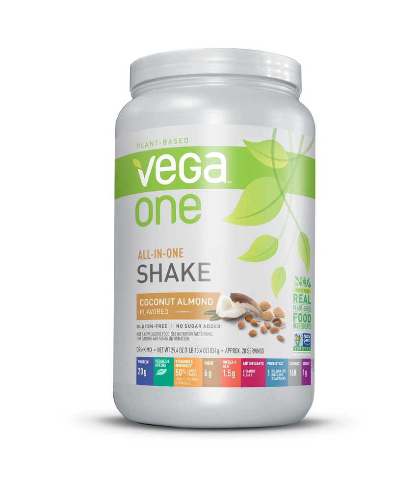 Vega One All-In-One Nutrition Shake Coconut Almond (20 portions) - Poudre végétale de protéines végétales, non laitières, sans gluten, non OGM, 29,4 Ounce (paquet de 1)