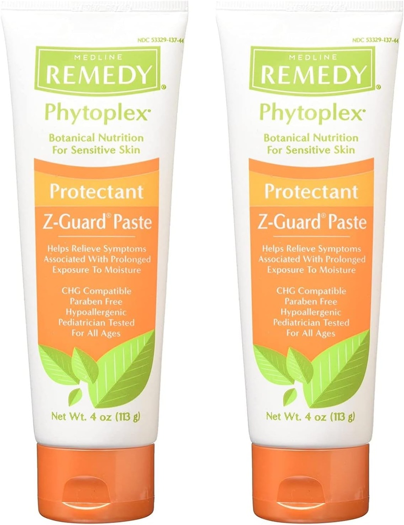 Medline Remède Phytoplex Z-Guard Pâte protectrice de la peau, 4 once (paquet de 2)
