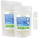 XPRS Nutra Size 1 Gelatin Separated Capsules - 500 Count Empty Pill Capsules Separated in Bags - Clear Empty Pills for Do-It-Yourself DIY Supplement Filling