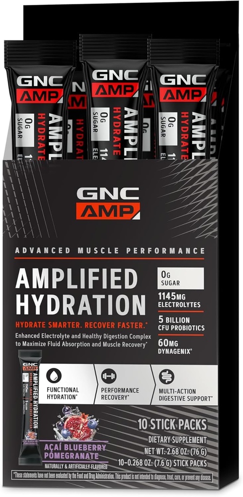 GNC AMP Amplified Hydratation Mélange de poudre d'électrolyte