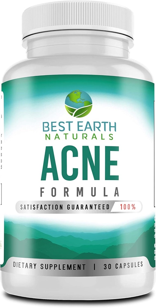 Meilleur AcnéSupplément Naturel de la Terre Formule Blemish Blocker aide à promouvoir la peau claire, radiante, saine + combat les taches de l'intérieur 30 Comte