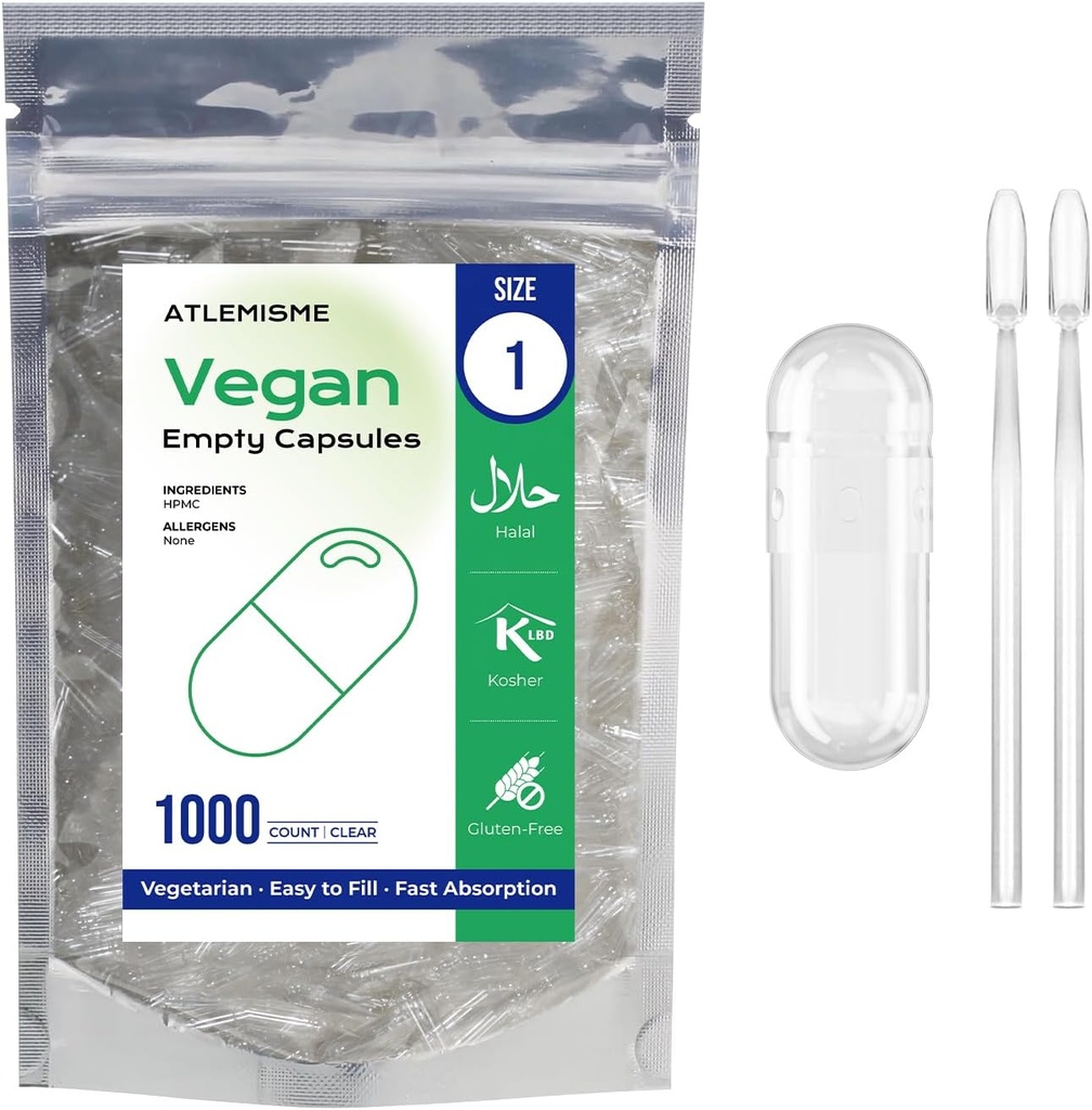 Capsules Vegan vides Taille 1 - Capsules Vegan vides (1000 Nombre)