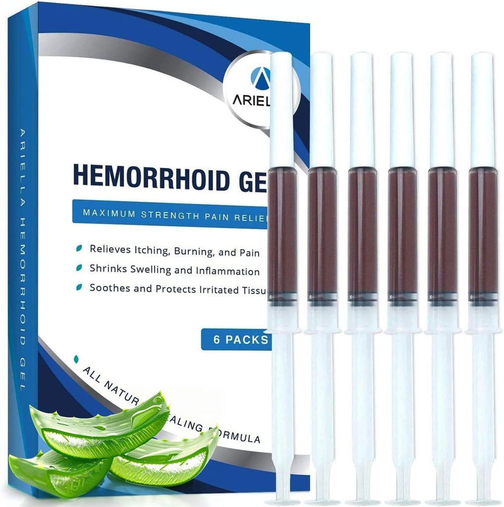 Traitement de l'hémorroïde Suppositoire pour le malaise de la fissure: Nature Gel de rétrécissement de l'hémorroïde - Soin rapide Démangeaisons Douleur brûlante (Aloe, Pack de 6)