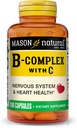 MASON NATURAL B-Complex with Vitamin C – Nervous System & Heart Health Support – 100 Capsules