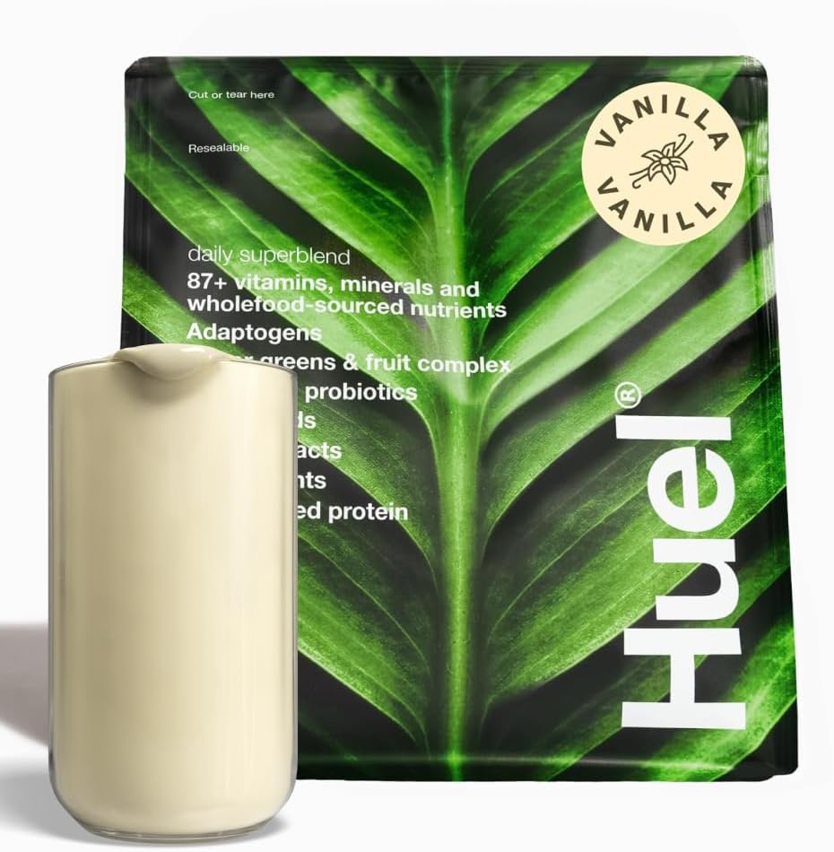 Huel Daily Superblend Vanilla Powder (en poudre) 25g Protéines végétales Super Greens Powder (en poudre) 87 Vitamines, minéraux et ingrédients d'origine alimentaire complète (19 portions)