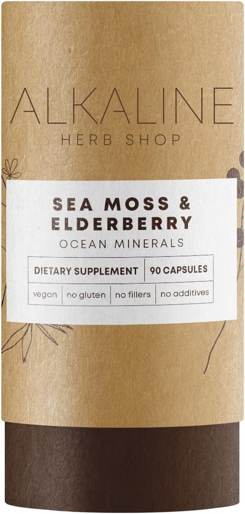 Alkaline Herb Store Sea Moss and Elderberry Supplément 90 Capsules